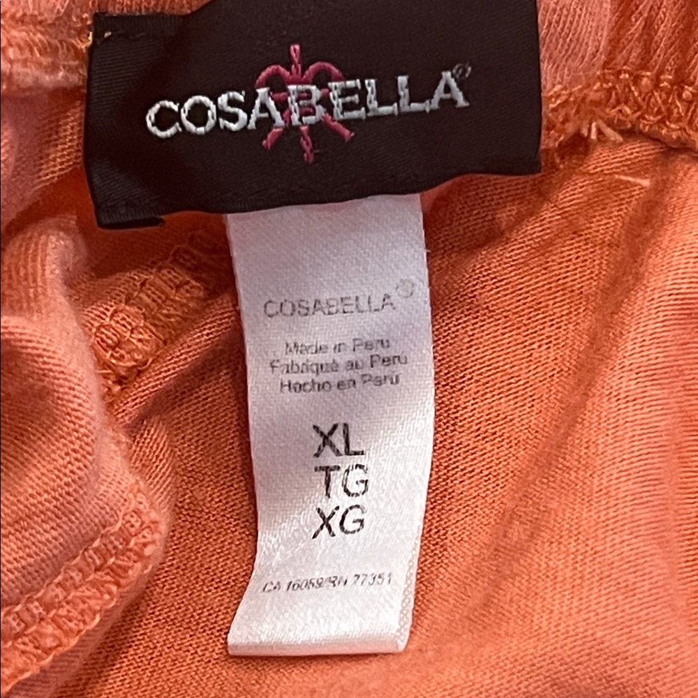 COSABELLA Pima Lusso Long Sleeve Top & Pant Set - Orange - Picture 3 of 6